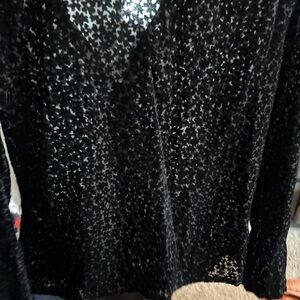Black Sheer Star Pattern Top